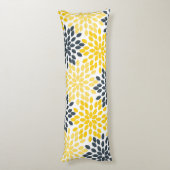Coussins Longs Personnalisé Jaune, Gris Charbon Moderne Floral (Dos (Vertical))