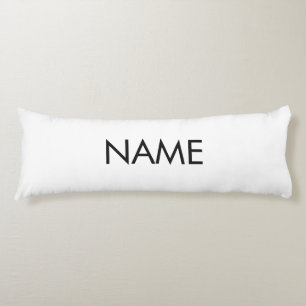 Coussins Longs Personnaliser avec nom, texte minimaliste noir bla