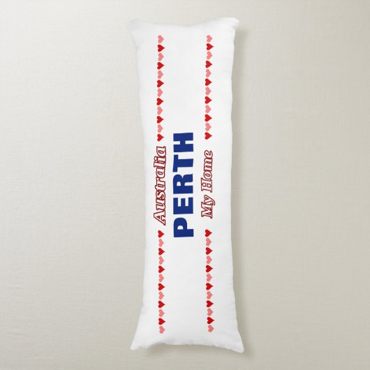 Coussins Longs PERTH - My Home - Australie; Coeurs rouges et rose (Devant (Vertical))