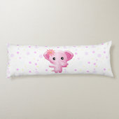 Coussins Longs Petite fille rose adorable Eléphant (Dos)