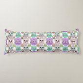 Coussins Longs Petits hiboux mignons aux couleurs pastel (Devant)