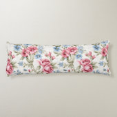 Coussins Longs Petunias roses et Sky Blue Daisies (Dos)