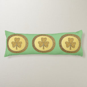 Coussins Longs Pièce d'or trèfle irlandais Lucky