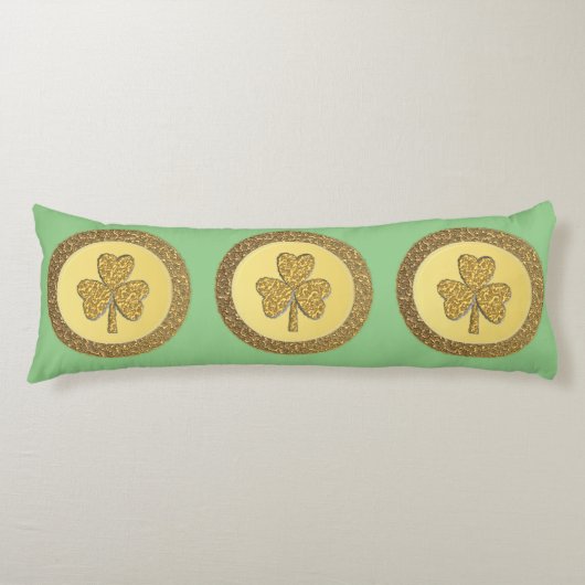 Coussins Longs Pièce d'or trèfle irlandais Lucky (Devant)