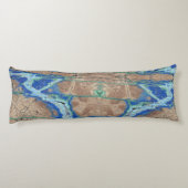 Coussins Longs Pierre azurite Beige et Turquoise (Dos)