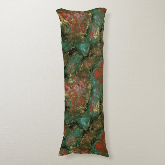 Coussins Longs Pierre rouge, noire et turquoise Abstraite (Devant (Vertical))