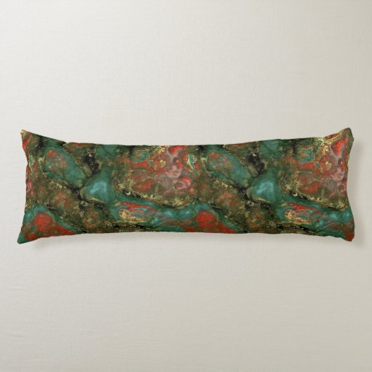 Coussins Longs Pierre rouge, noire et turquoise Abstraite (Devant)