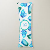 Coussins Longs Pierres de Géode Moderne Bleu & Vert (Devant (Vertical))