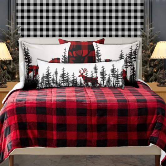 Coussins Longs Pin de l'Est Forêt Plaid Reindeer