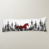 Coussins Longs Pine de l'Est Forêt Buffalo Plaid Cheval sauvage (Dos)