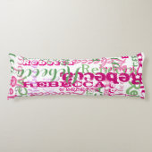 Coussins Longs Pink and Green Fun Name Collage Allover Motif (Devant)