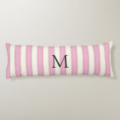 Coussins Longs Pink & Antique White Stripes Monogramme (Dos)