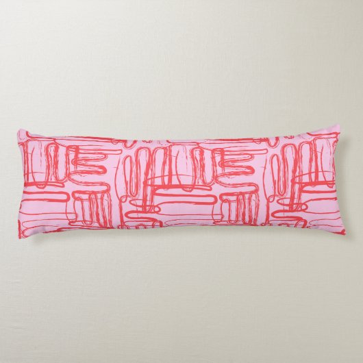 Coussins Longs Pink Curve Wavy Squiggle Abstract Modern (Dos)