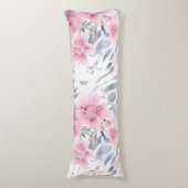 Coussins Longs Pink Floral Watercolor (Devant (Vertical))