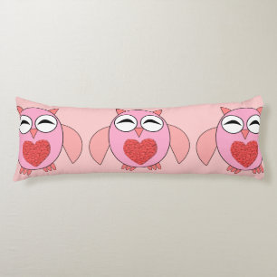 Coussins Longs Pink Love Coeur Chouette Corps Oreiller