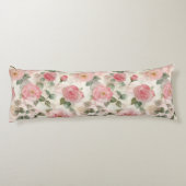 Coussins Longs Pink Roses Floral  (Dos)