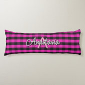 Coussins Longs Pink Rustic Buffalo Check Plaid Monogramme (Devant)