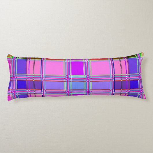 Coussins Longs Pink tartan Fabric Pattern Cloth Madras (Dos)