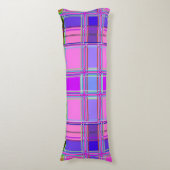 Coussins Longs Pink tartan Fabric Pattern Cloth Madras (Devant (Vertical))