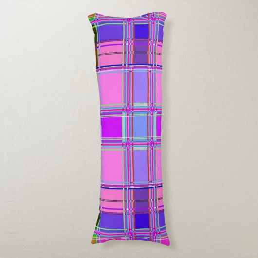 Coussins Longs Pink tartan Fabric Pattern Cloth Madras (Devant (Vertical))