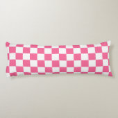 Coussins Longs Pink White Checkered Check Pattern (Dos)