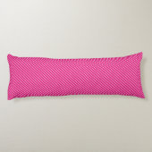 Coussins Longs Pinstripes diagonales - fuchsia rose et blanc (Dos)