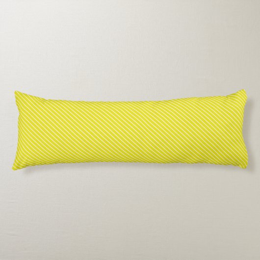 Coussins Longs Pinstripes diagonales - moutarde jaune et blanc (Devant)