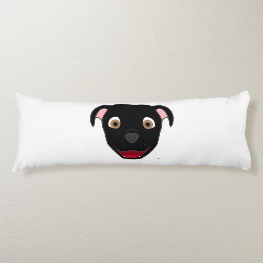 Coussins Longs Pitbull noir (Devant)