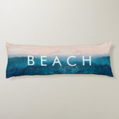 Coussins Longs PixDezines aquarelle PLAGE DE SABLE ROSE (Dos)