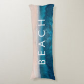 Coussins Longs PixDezines aquarelle PLAGE DE SABLE ROSE (Devant (Vertical))