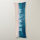 Coussins Longs PixDezines aquarelle PLAGE DE SABLE ROSE (Dos (Vertical))