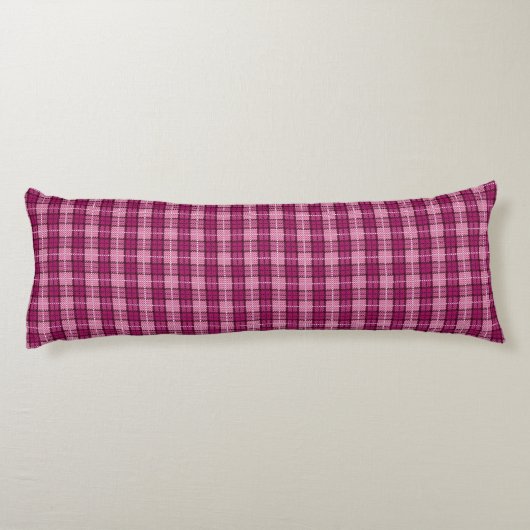 Coussins Longs Pixel Plaid_Magenta-Black (Dos)