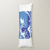 Coussins Longs Pixel Tsunami bleu 8 bits Pixel Art (Dos (Vertical))