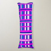 Coussins Longs Plaid bleu rose violet (Devant (Vertical))