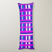 Coussins Longs Plaid bleu rose violet (Dos (Vertical))