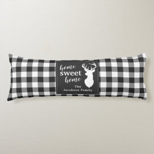 Coussins Longs Plaid Christmas Holiday Home Sweet Personnalisé