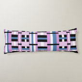 Coussins Longs Plaid en bleu ardoise, orchidée, noir & blanc (Dos)