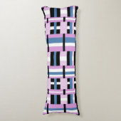 Coussins Longs Plaid en bleu ardoise, orchidée, noir & blanc (Devant (Vertical))