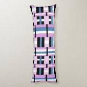 Coussins Longs Plaid en bleu ardoise, orchidée, noir & blanc (Dos (Vertical))