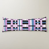 Coussins Longs Plaid en bleu ardoise, orchidée, noir & blanc (Devant)