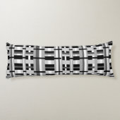 Coussins Longs Plaid en noir blanc et gris (Dos)