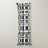 Coussins Longs Plaid en noir blanc et gris (Dos (Vertical))