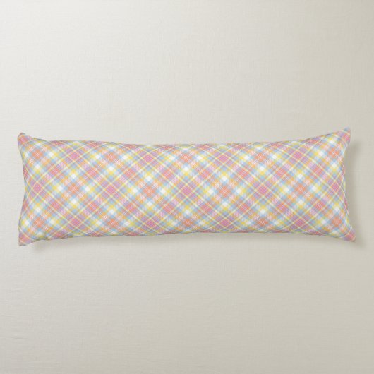 Coussins Longs Plaid en pastel de rayure (Dos)