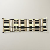 Coussins Longs Plaid en Taupe, Tan, noir, blanc (Dos)