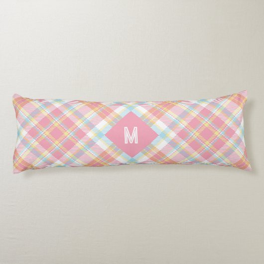 Coussins Longs Plaid Monogramme personnalisé / Motif Tartan (Dos)