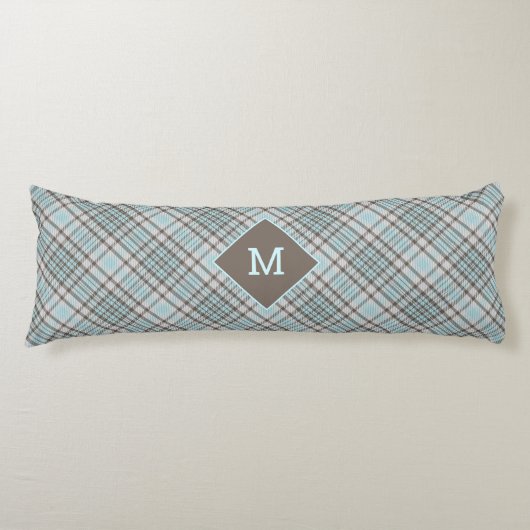 Coussins Longs Plaid Monogramme personnalisé / Motif Tartan (Devant)