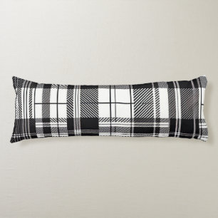 Coussins Longs Plaid noir et blanc