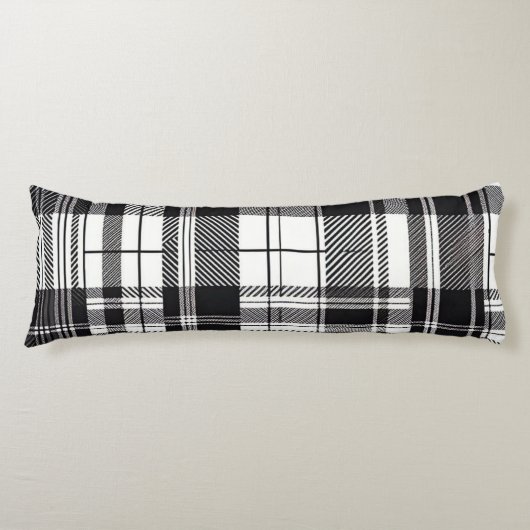 Coussins Longs Plaid noir et blanc (Devant)