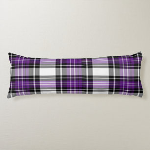 Coussins Longs Plaid Violet Et Noir