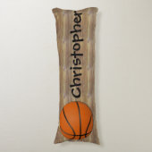 Coussins Longs Plancher en bois de basket-ball personnalisé (Devant (Vertical))